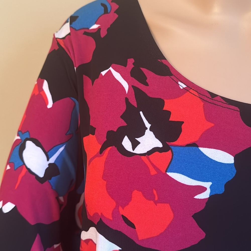 3X ROZ & ALI Women's Dress Floral Easy Care Spandex 22 - Picture 2 of 8